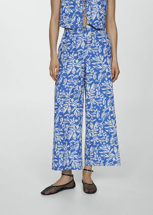 Wide leg printed trousers