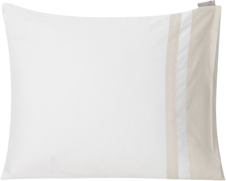 Hotel Sateen White/Light Sand Contrast Pillowcase