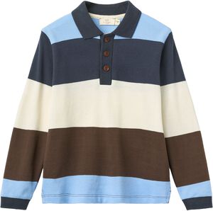 Stripe Pique Polo w. LS