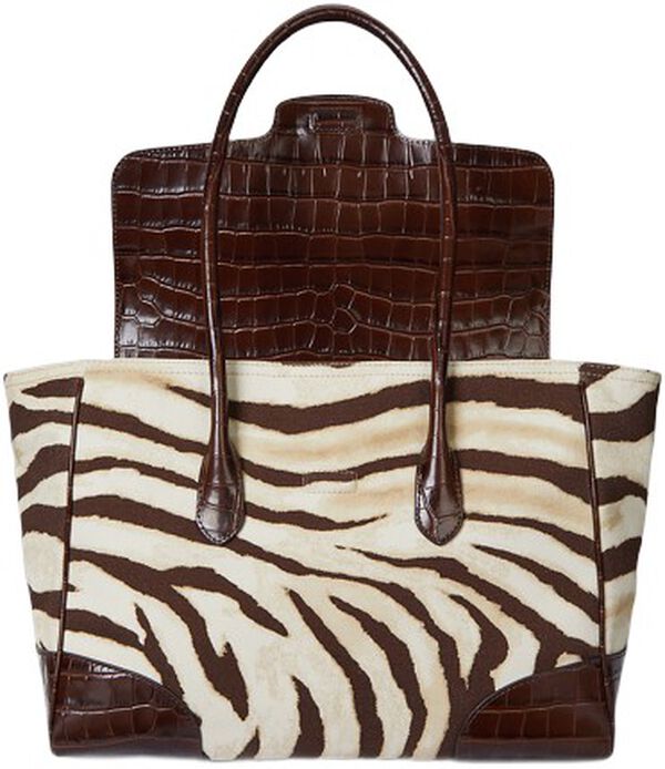 Zebra-Print Canvas Large Tanner Satchel