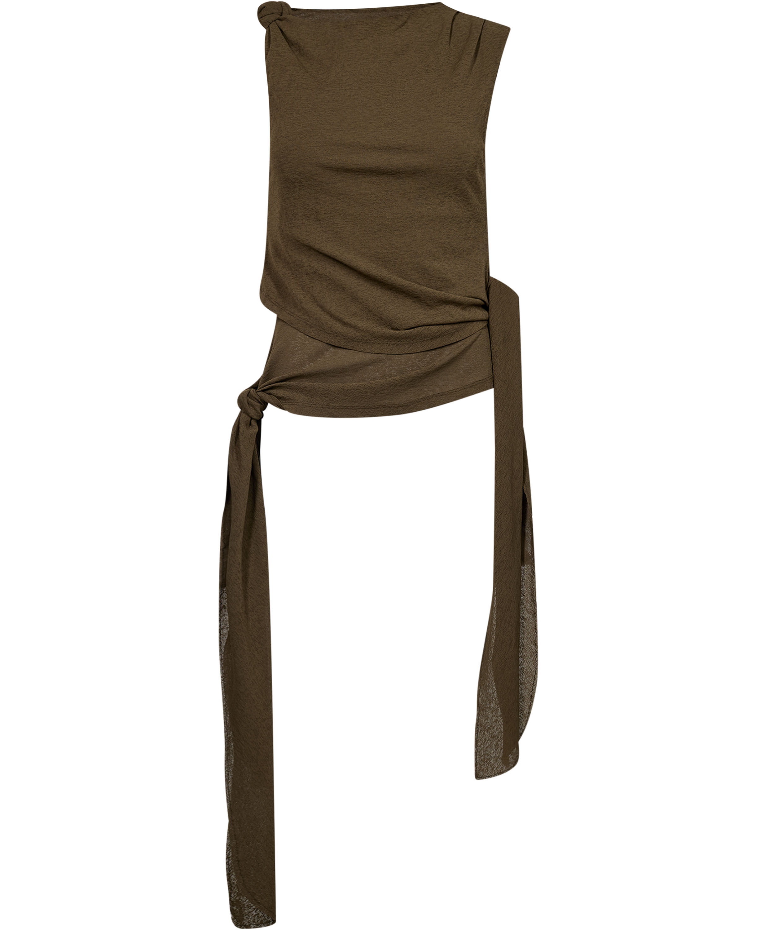 Marl Mesh Tie Knot Tank Top