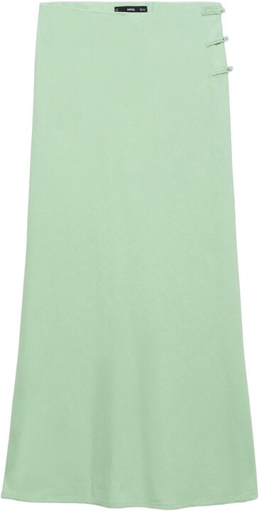 Linen-blend straight skirt
