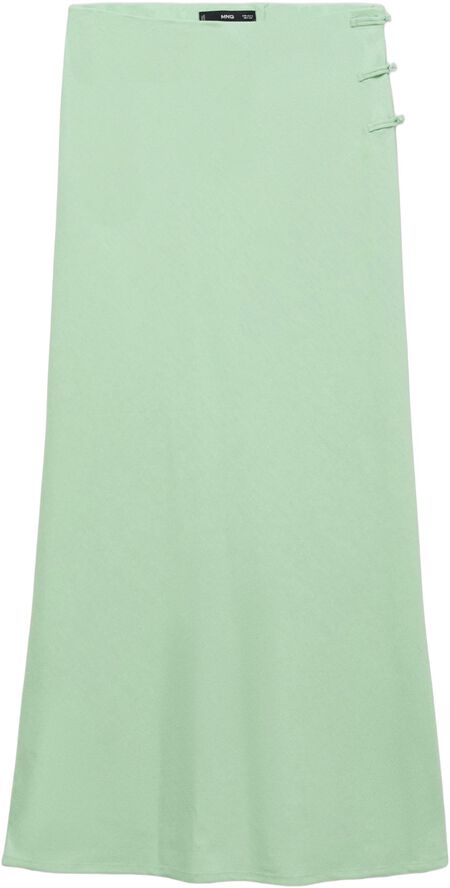 Linen-blend straight skirt