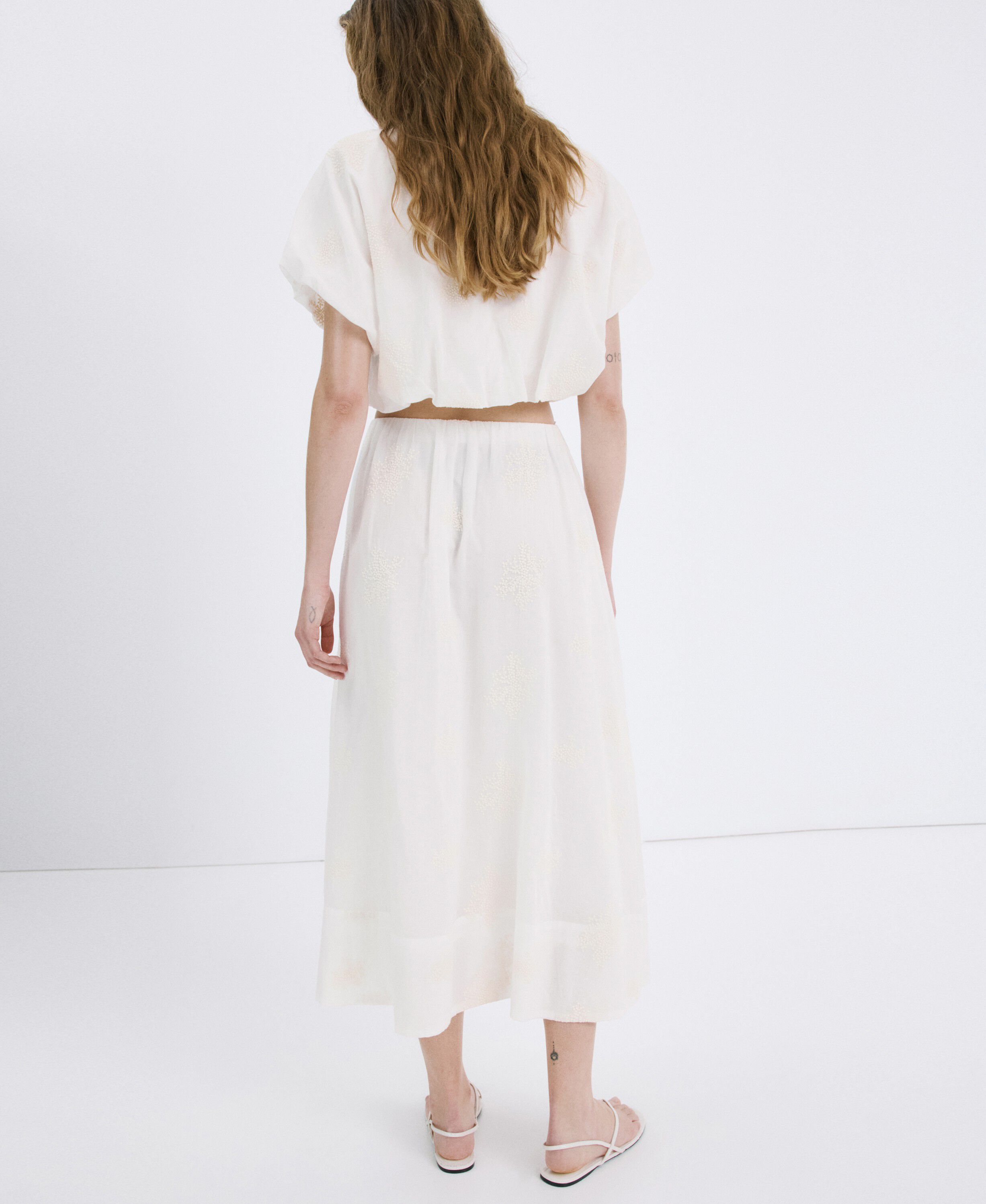 Cotton skirt with embroidery detail
