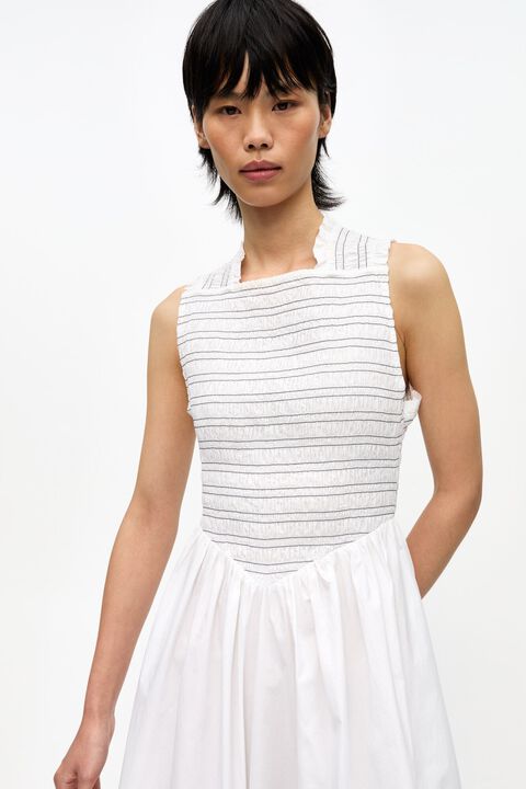 Washed Stretch Cotton Smock Midi St