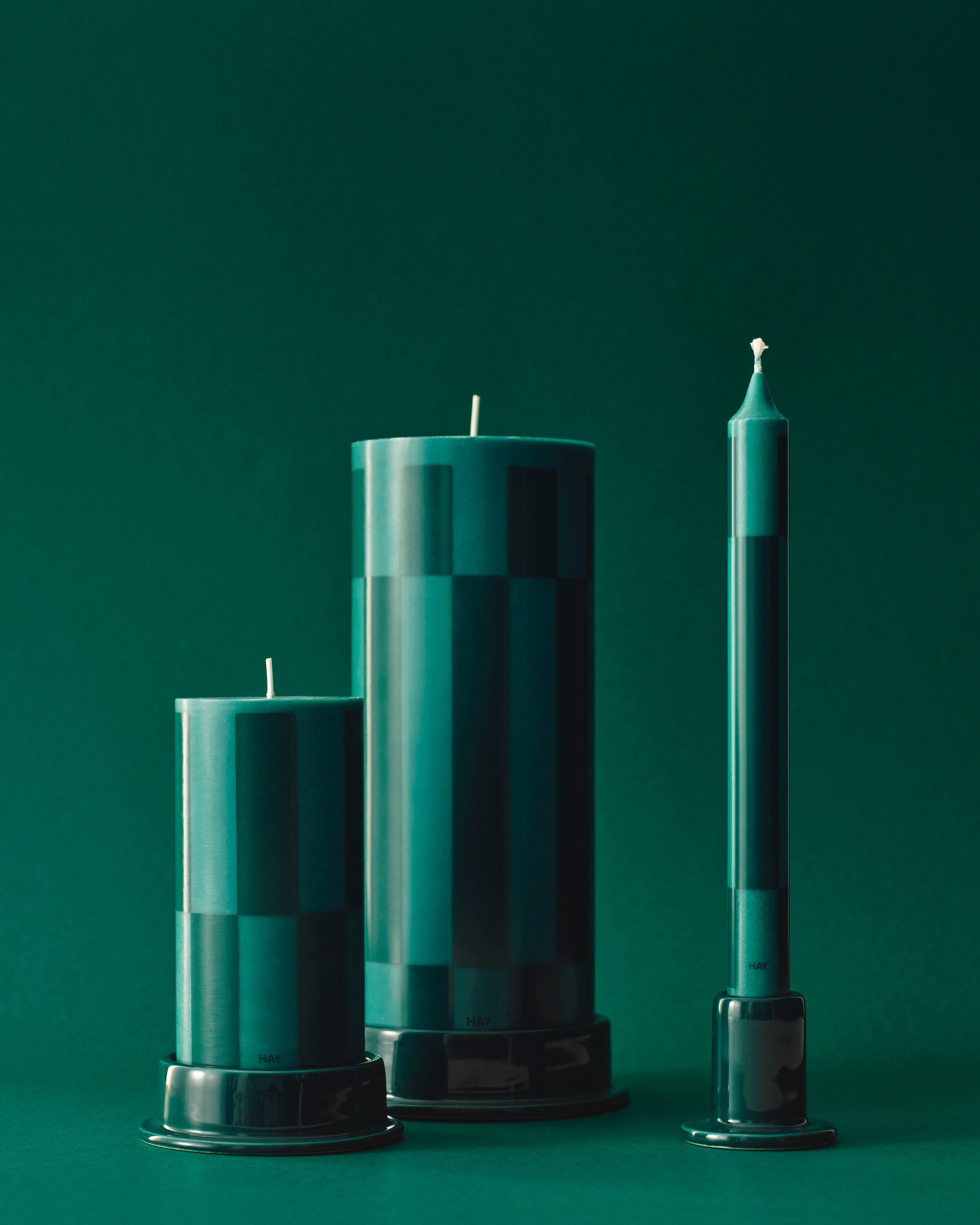 Tube Candleholder-Small-Dark green