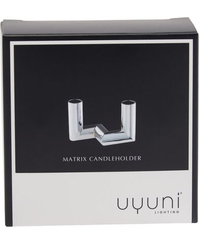 MATRIX Candle Holder - 2'arm Mini Taper - Chrome - 7,5 x 4,5