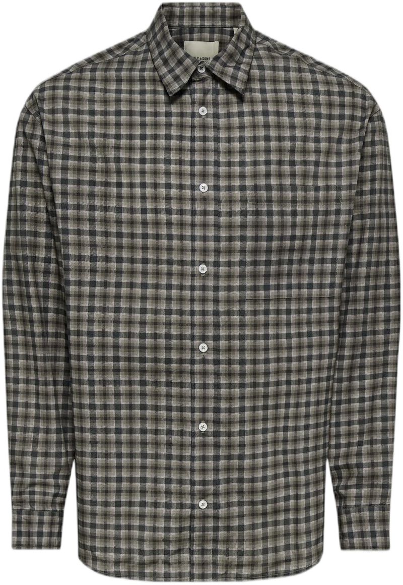Onsbali Poplin Checked Rlx Fit L/S