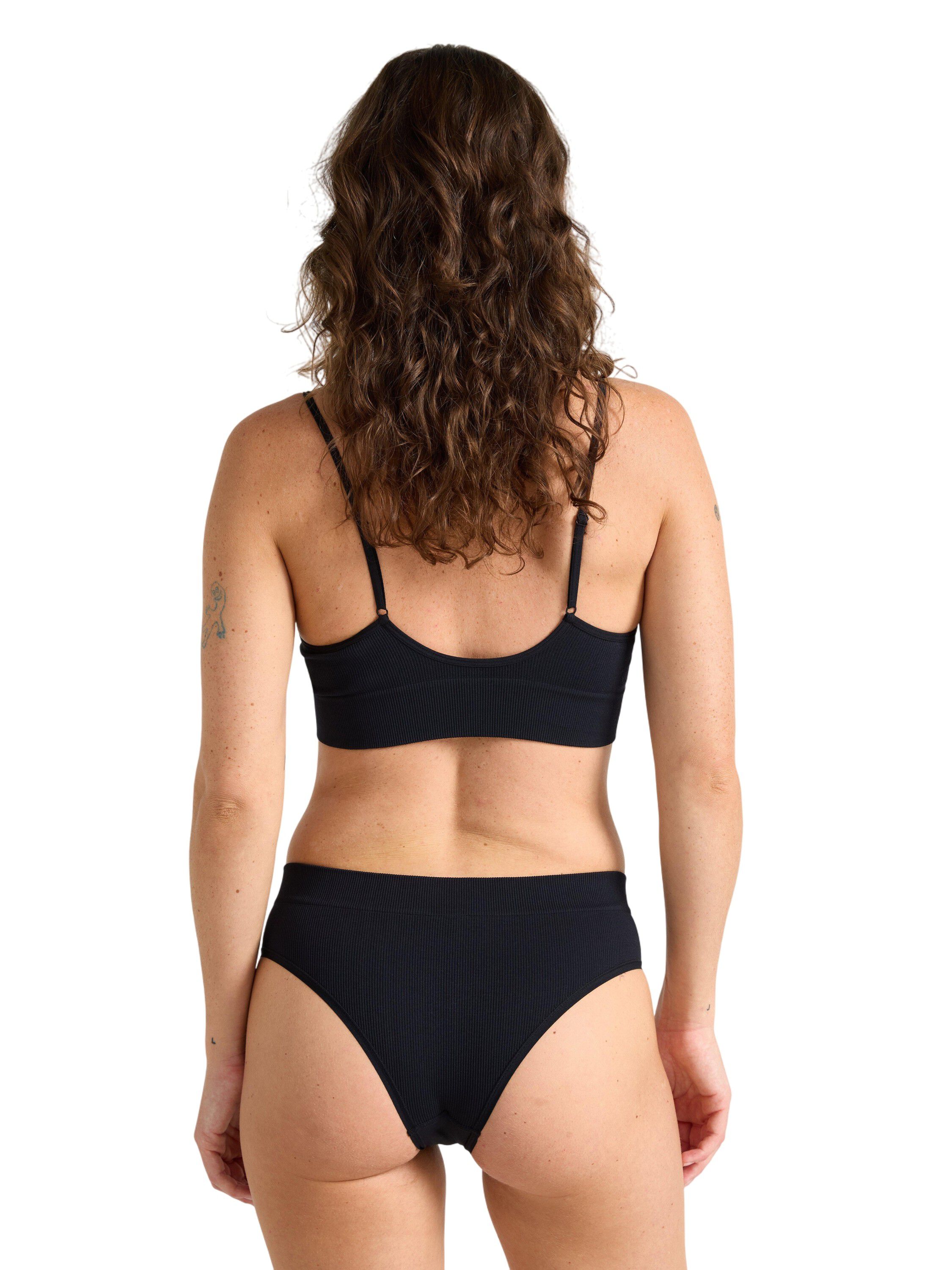 Ribbede brasilianske trusser uden s&oslash;mme med h&oslash;j talje