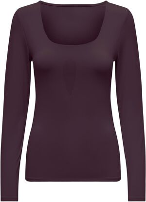 ONLEA L/S 2-WAY DEEP NECK TOP JRS N