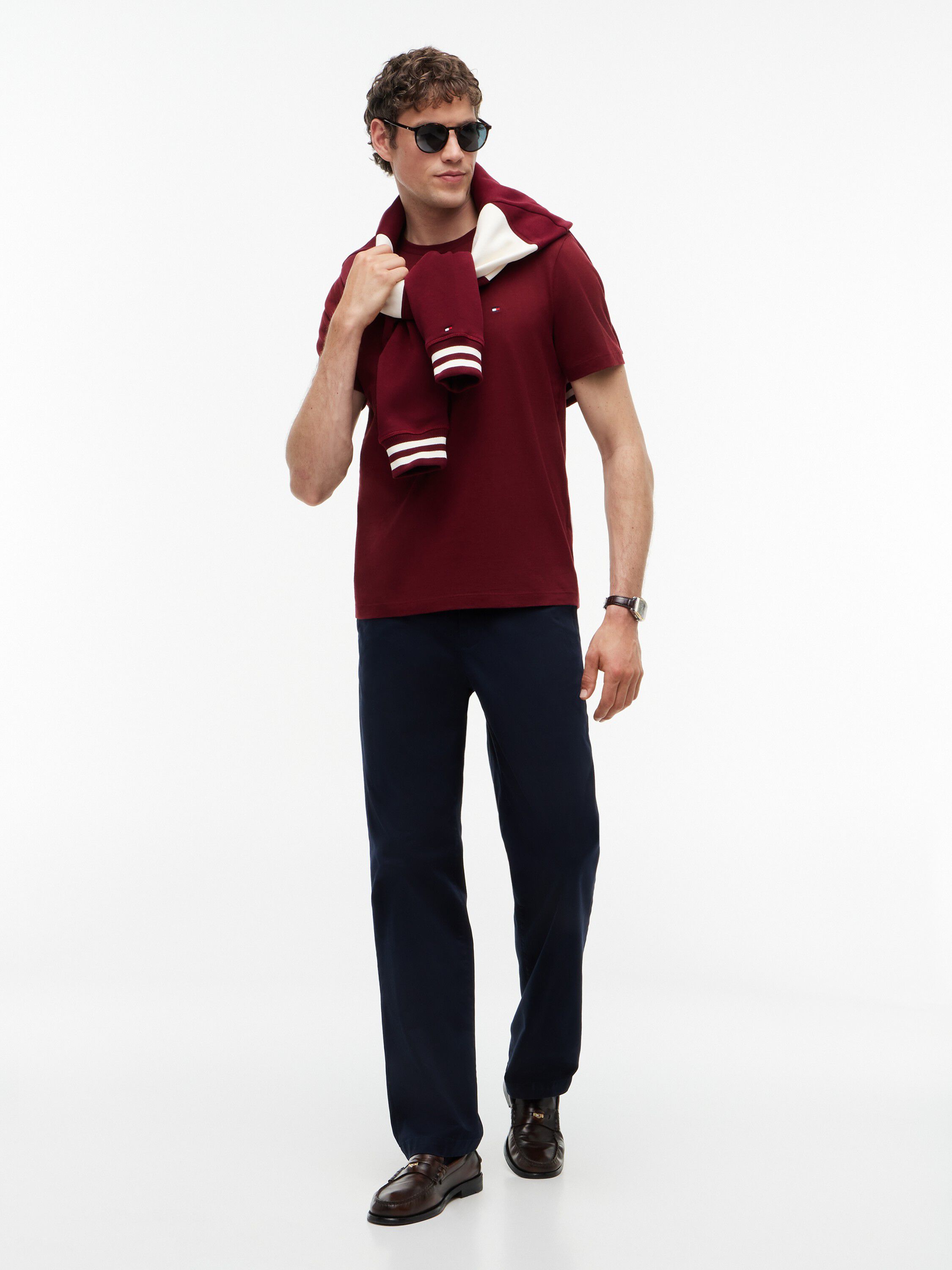 Flag Embroidery Crew Neck T-Shirt