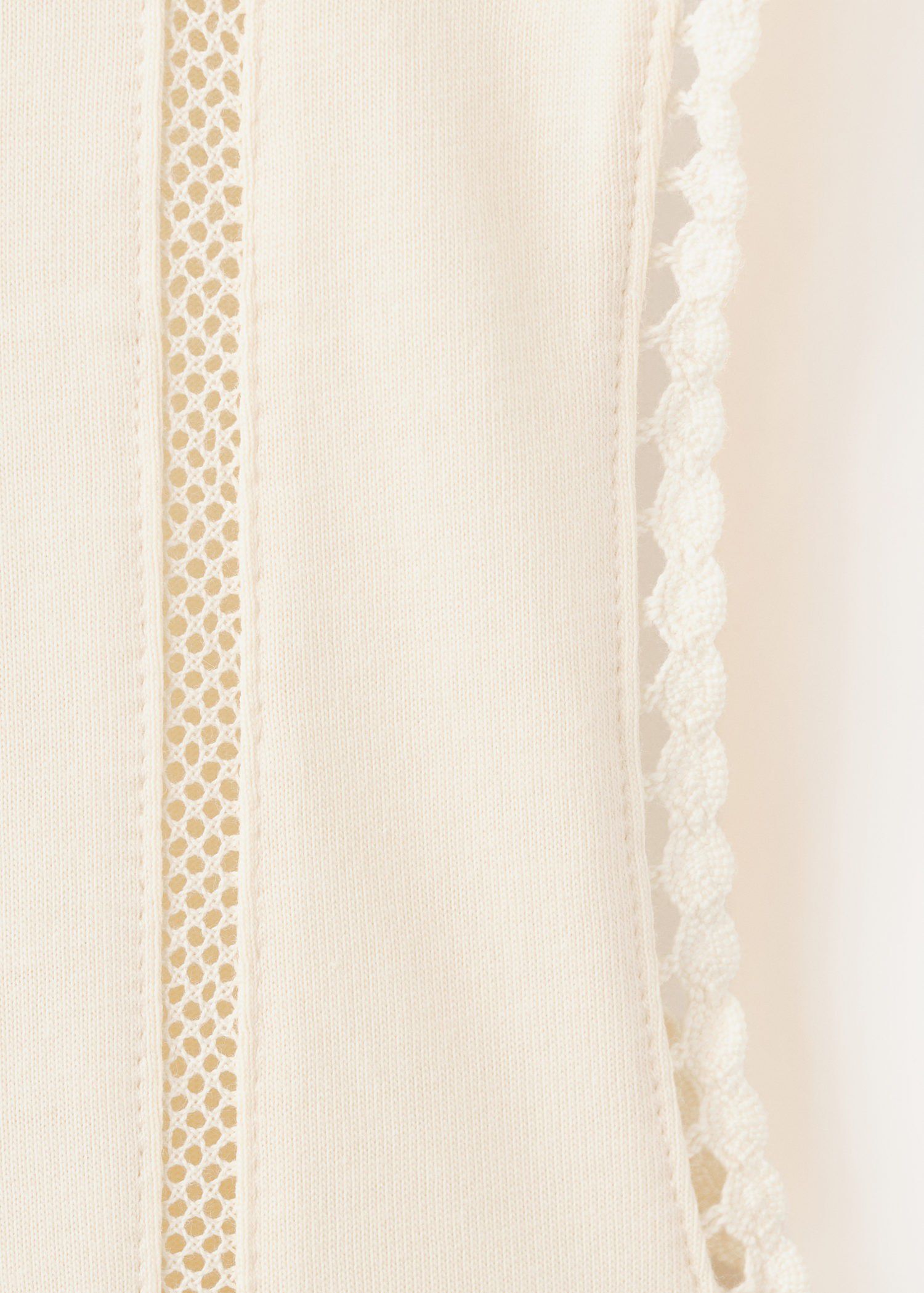 Embroidered cutwork cotton T-shirt