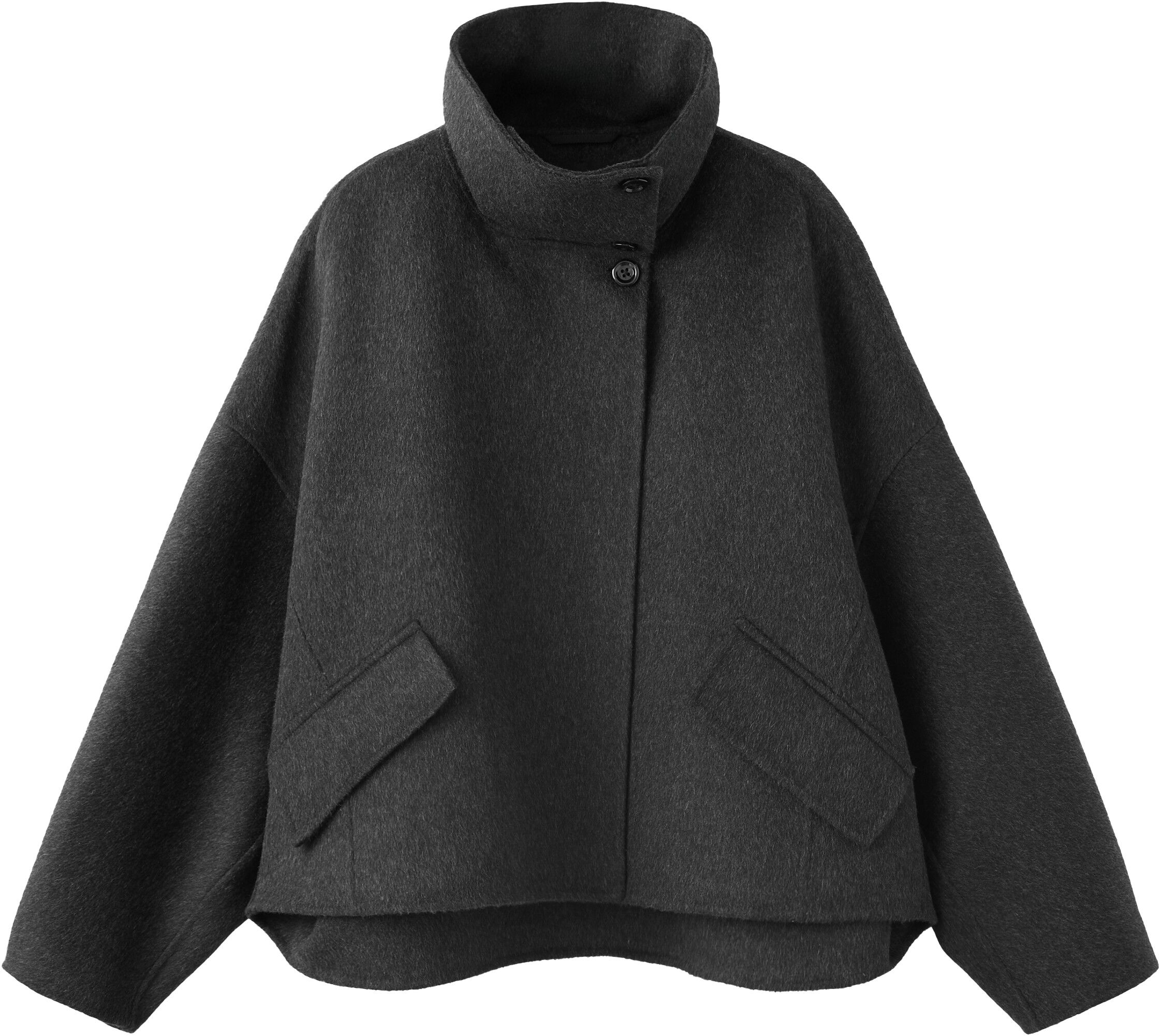 Wool funnel-neck jacket