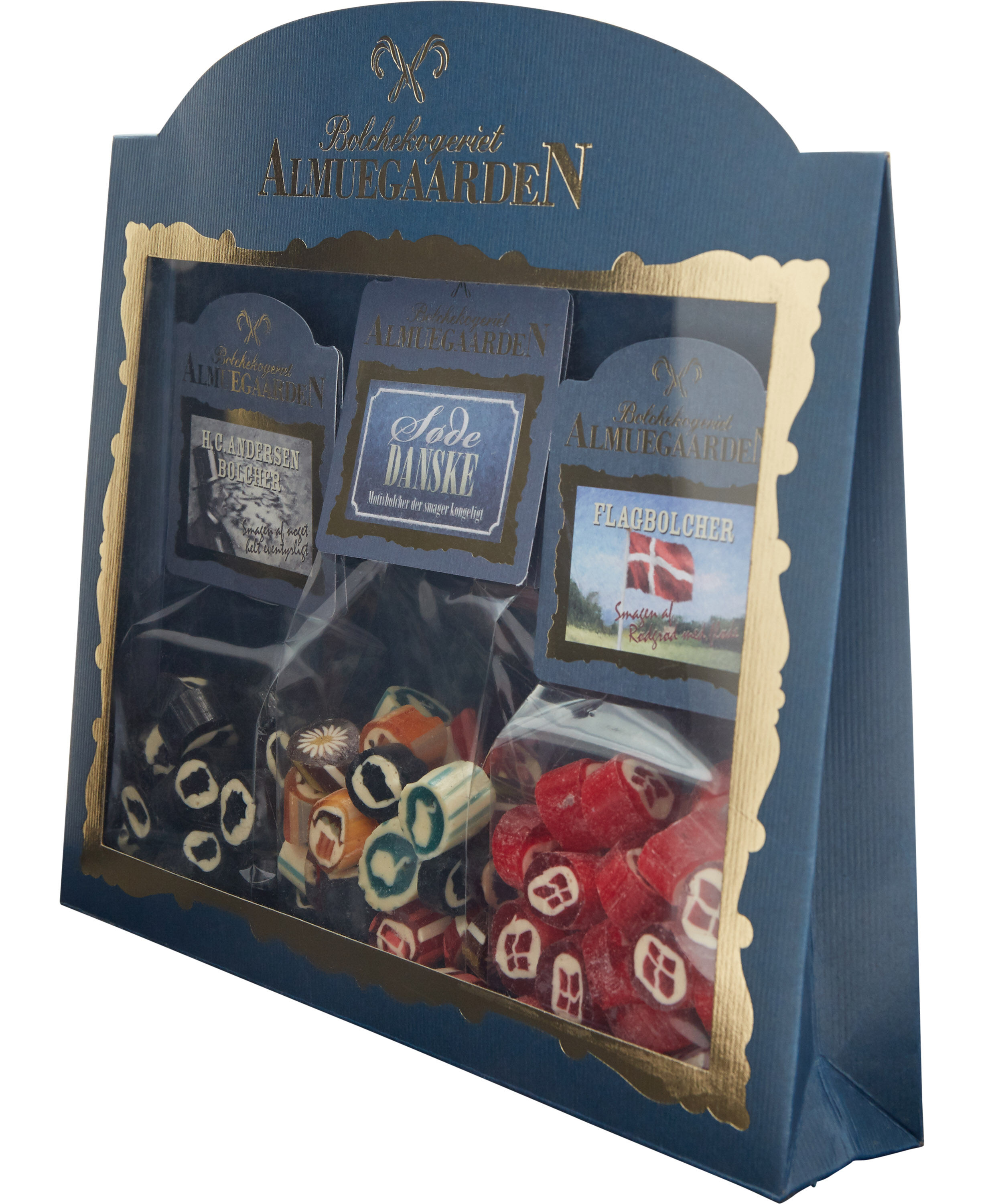 Turist-Gave&aelig;ske med danske flag, H. C. Andersen og andre national bolc