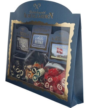 Turist-Gave&aelig;ske med danske flag, H. C. Andersen og andre national bolc