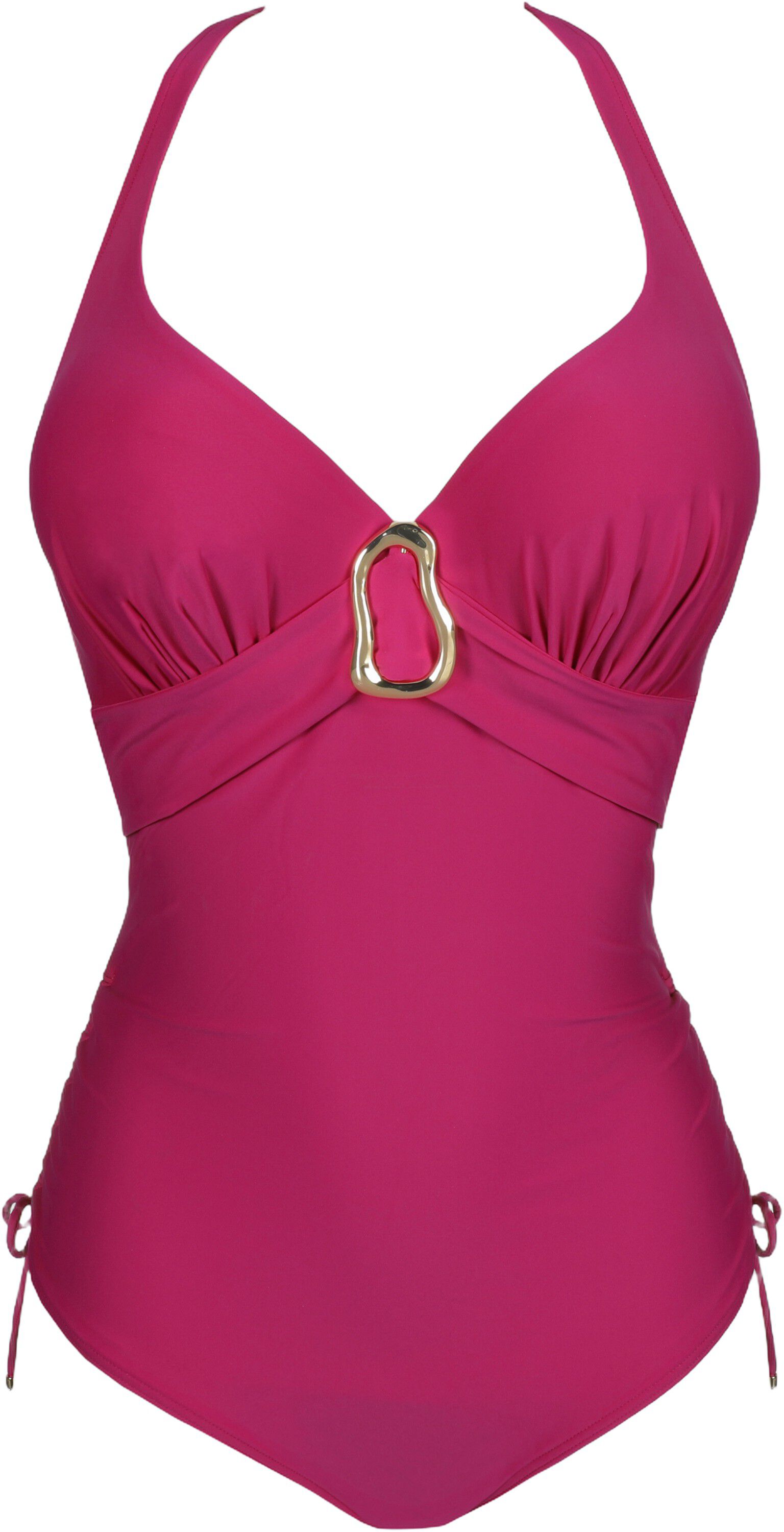 Uvita badedragt med dyb udsk&aelig;ring