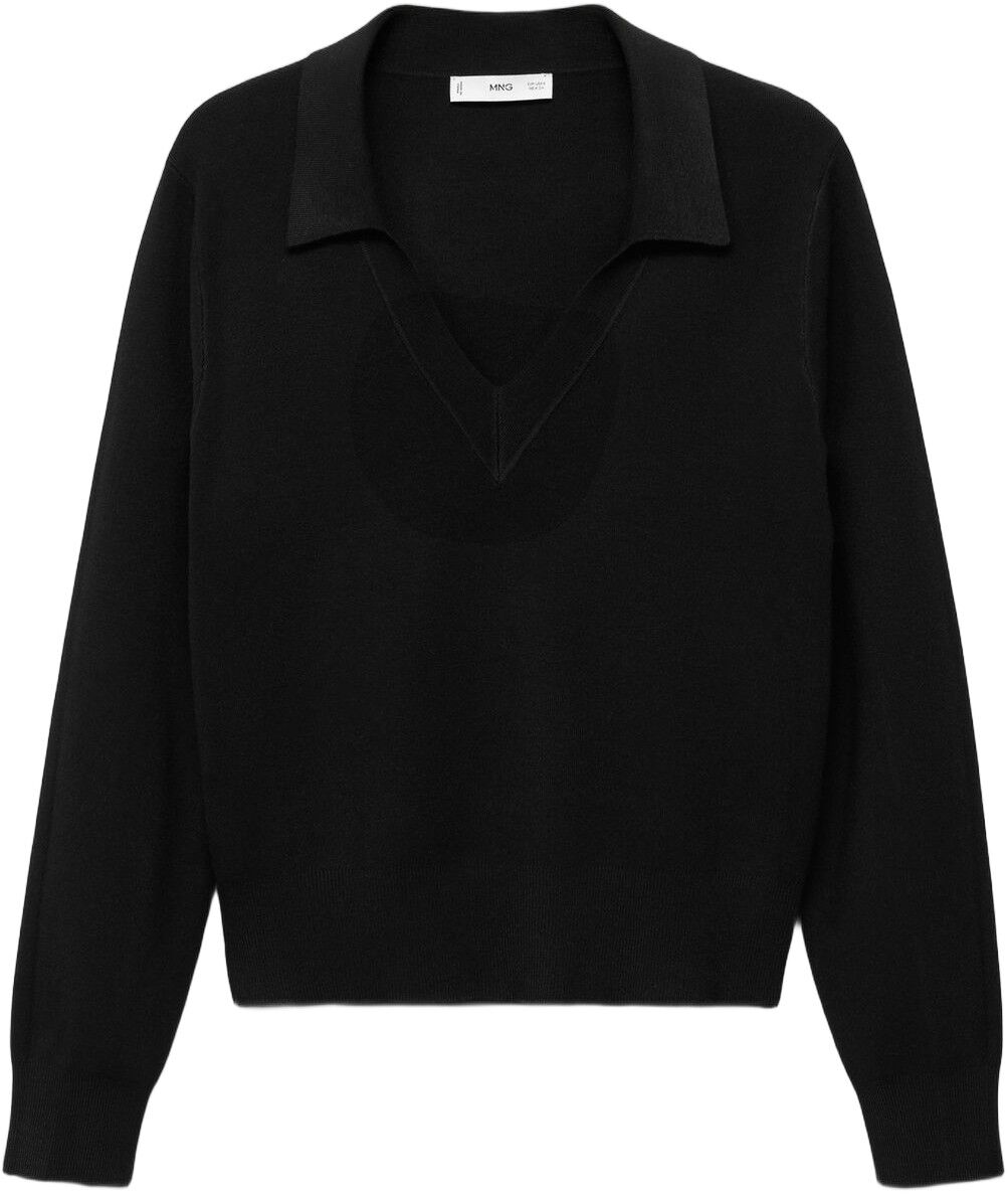 Fine-knit V-neck sweater