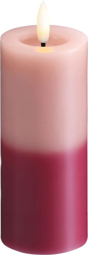 MM LED pillar candle, Silk, Melted, Multi-colour rose, 49x12