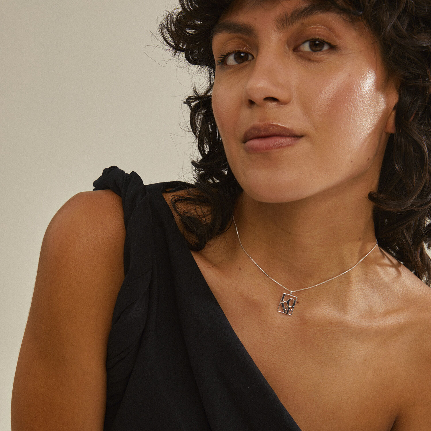 LOVE TAG, recycled LOVE necklace silver-plated