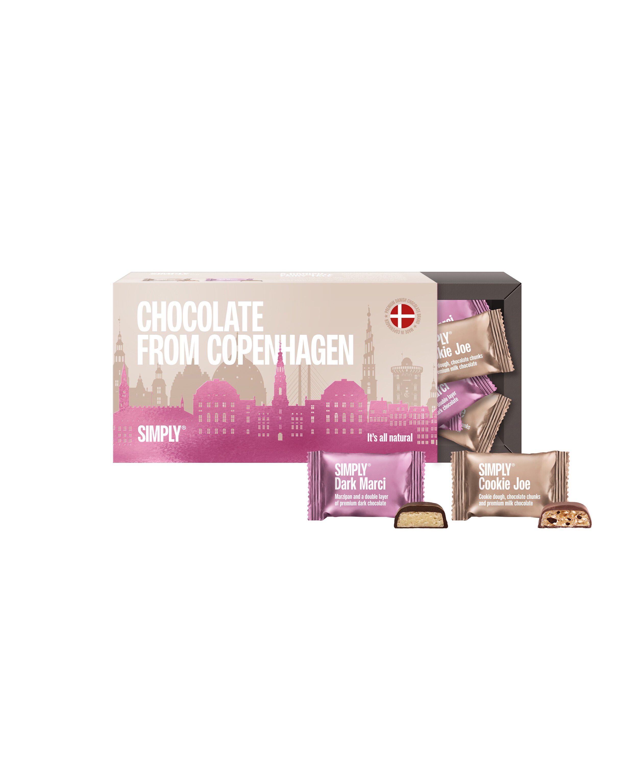 Simply&reg; CHOCOLATE FROM COPENHAGEN chokolade&aelig;ske (180g)