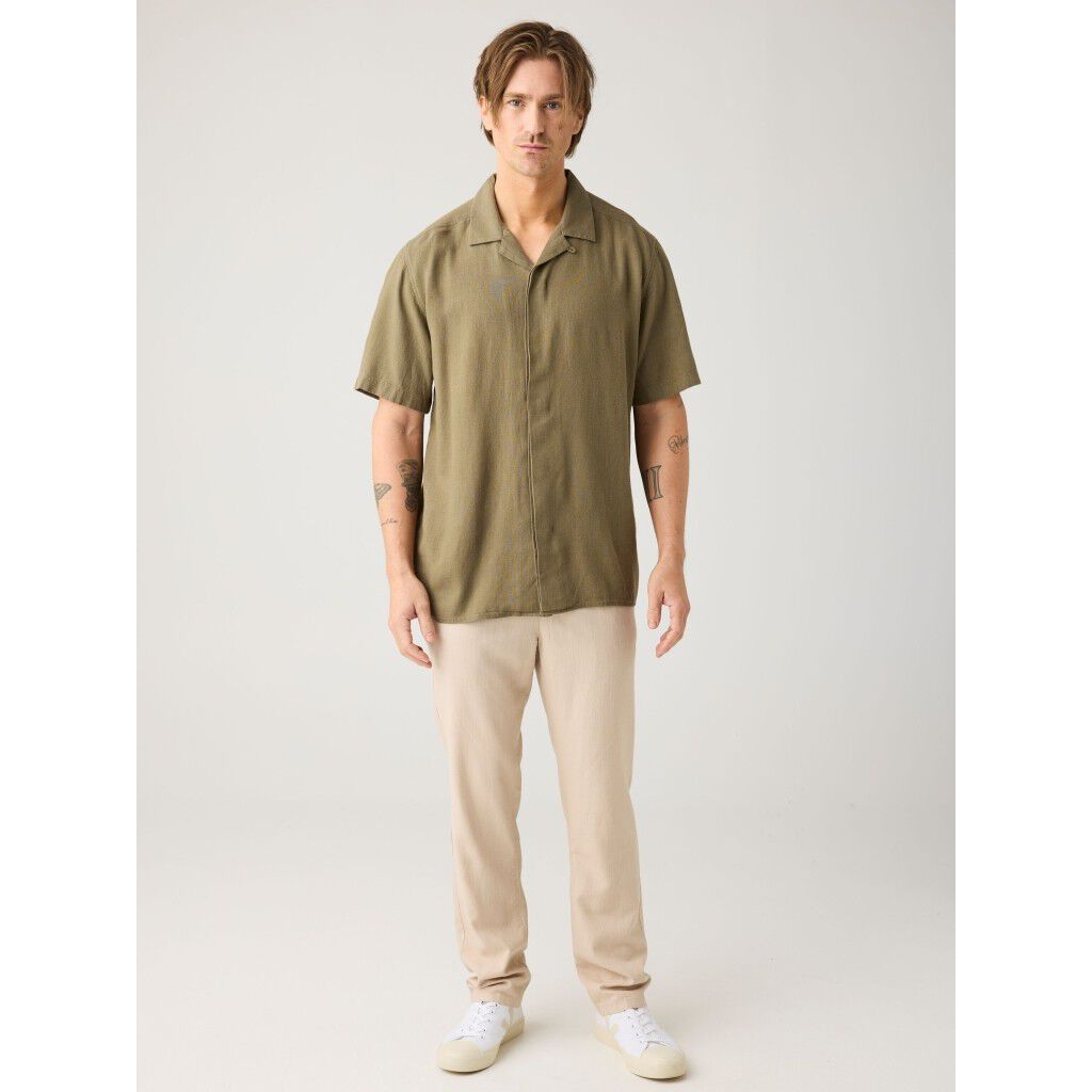 Relaxed Linen-mix short sleeve shirt