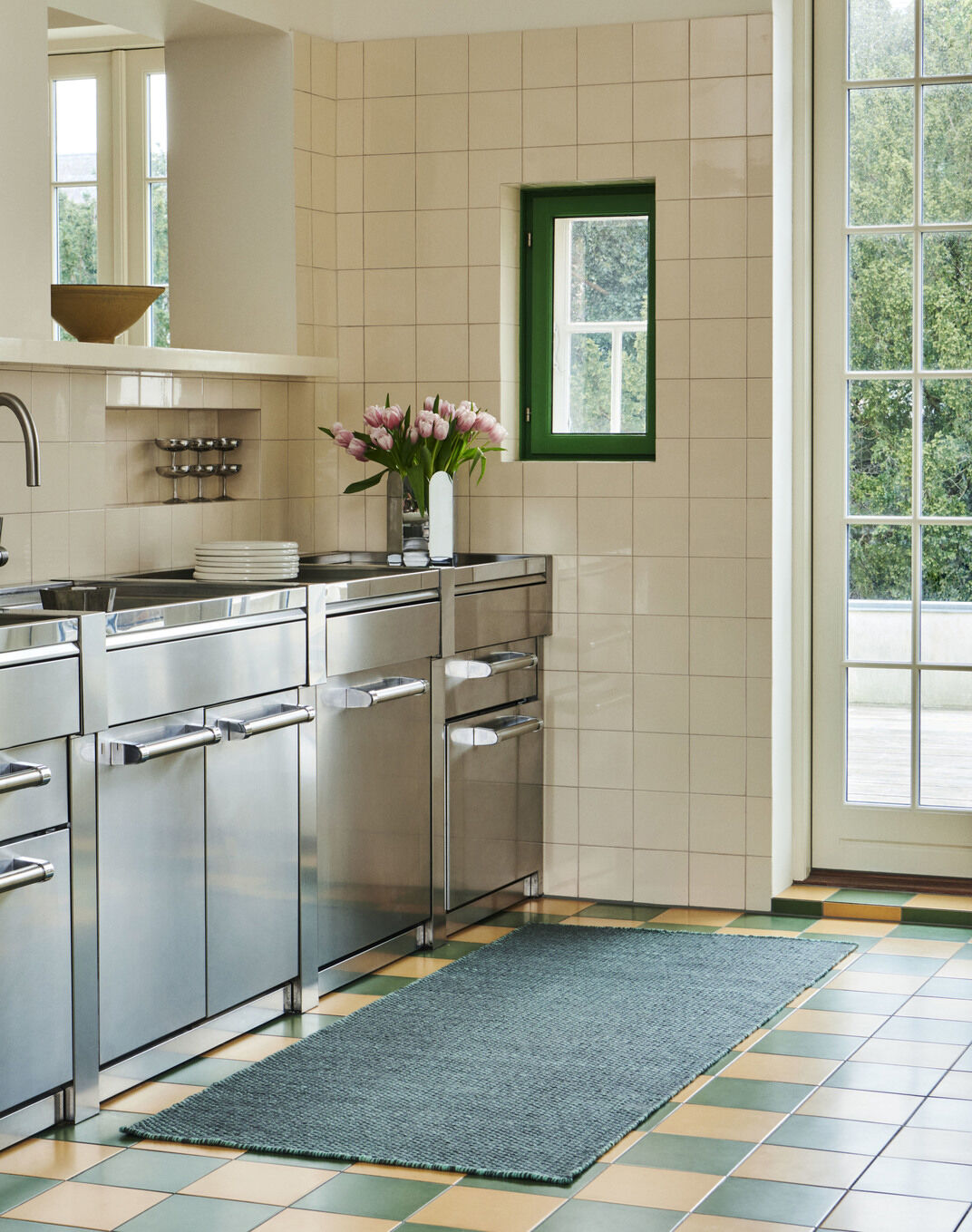 Moir&eacute; Runner-L200 x W80-Emerald green