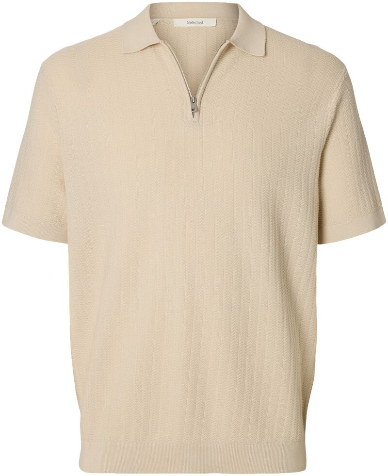 Slhcran Ss Knit Structure Zip Polo