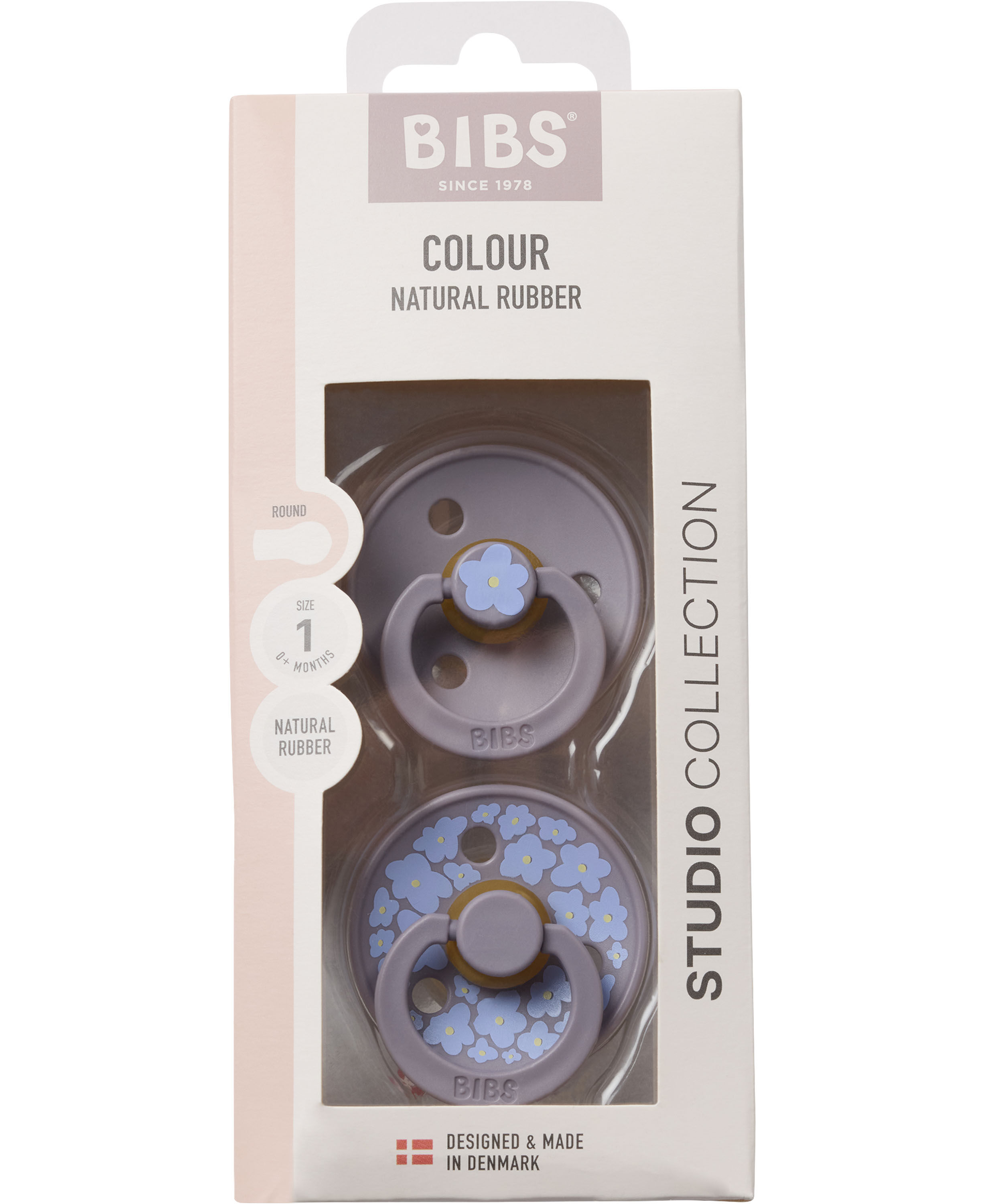 BIBS Pacifier Studio Colour 2 PACK Jasmine Latex Size 1 Foss