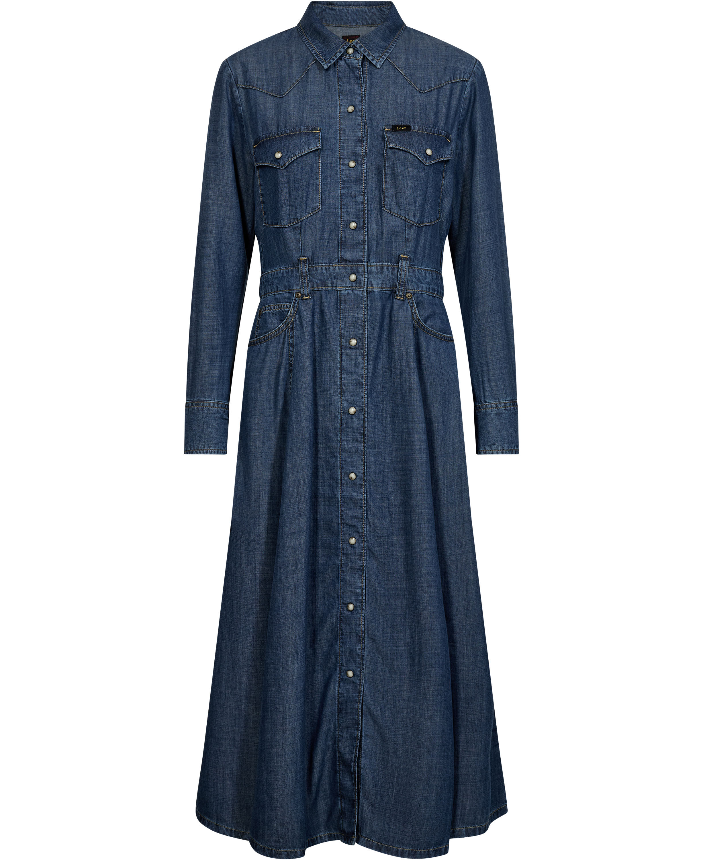 WESTERN_MID_CALF_DRESS CLASSIC_BLUE