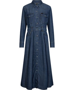 WESTERN_MID_CALF_DRESS CLASSIC_BLUE