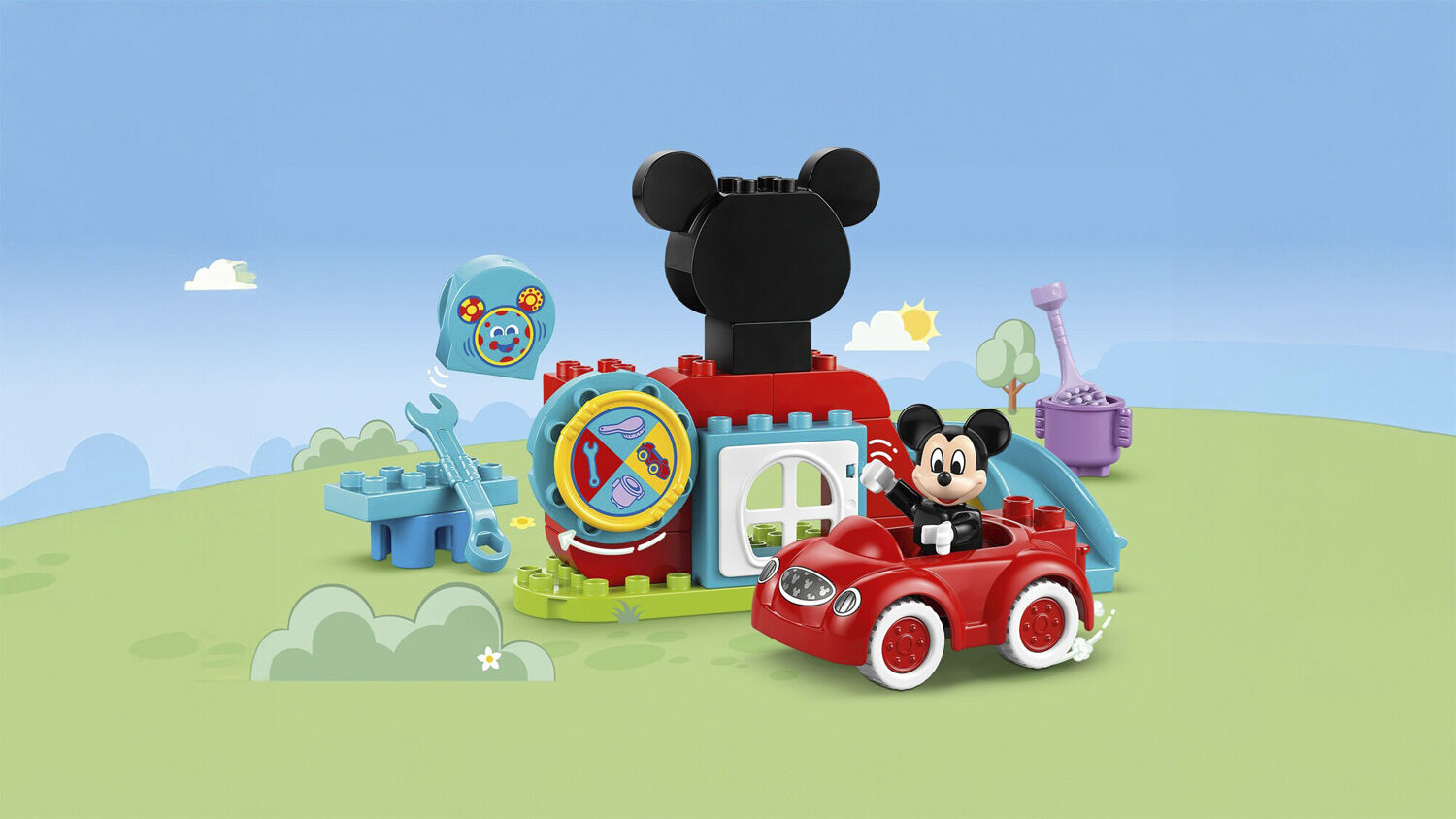 Mickeys klubhus og bil 10454