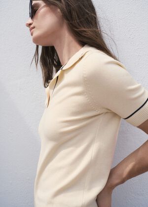 Contrast polo neck sweater