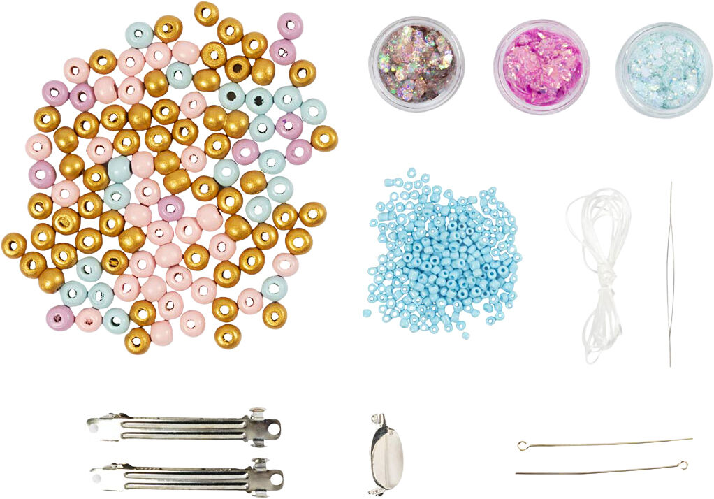 Mini DIY Kit Smykker, Halsk&aelig;de, armb&aring;nd, sp&aelig;nder, broche