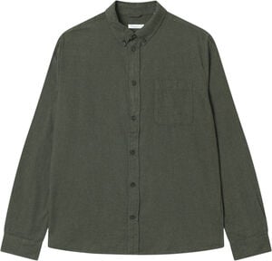 Regular fit melang&eacute; flannel shirt - GOTS/Vegan