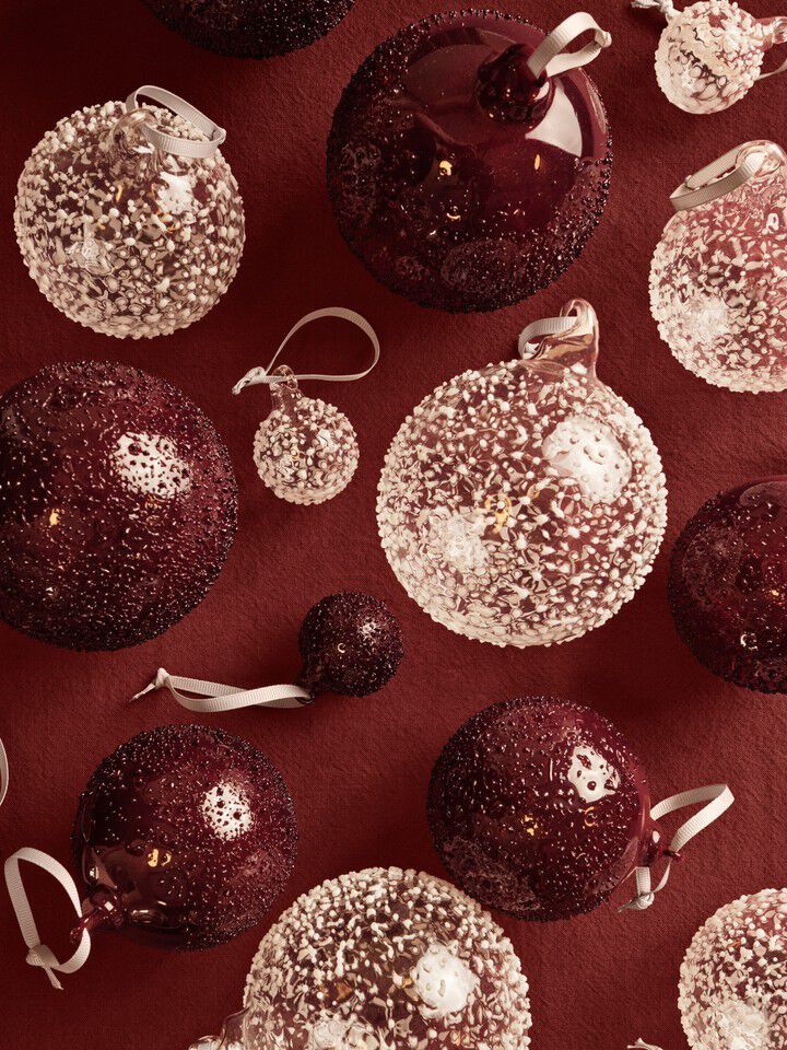 Flurry Glass Baubles - M - Set of 3