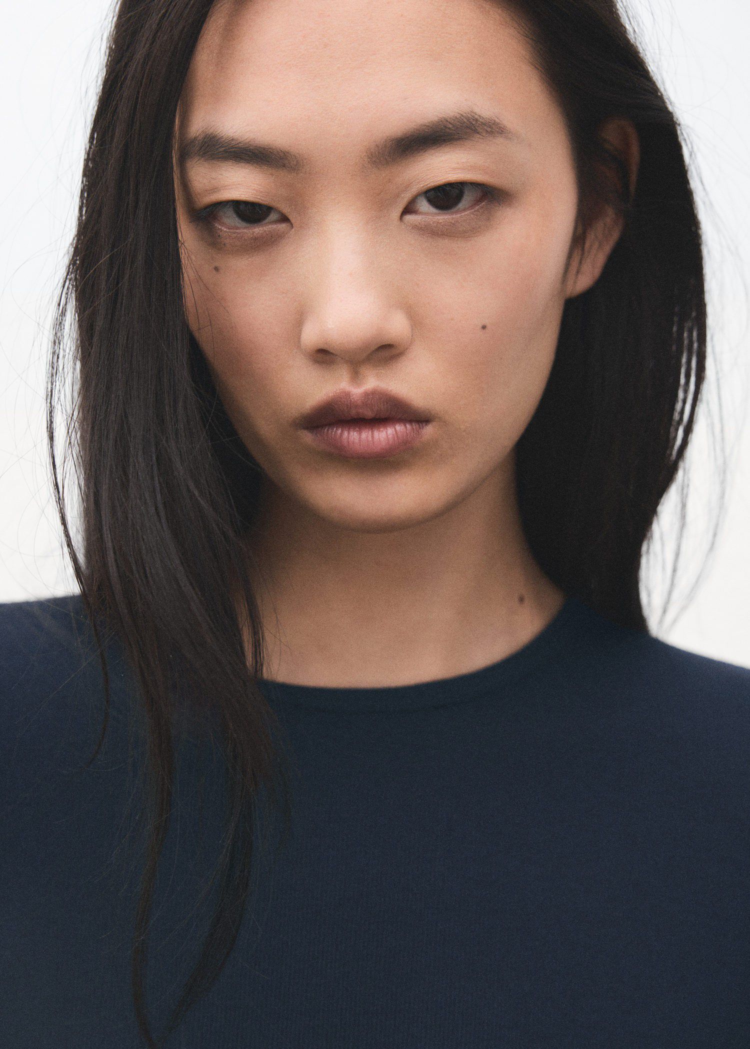 Ribbed long-sleeved t-shirt