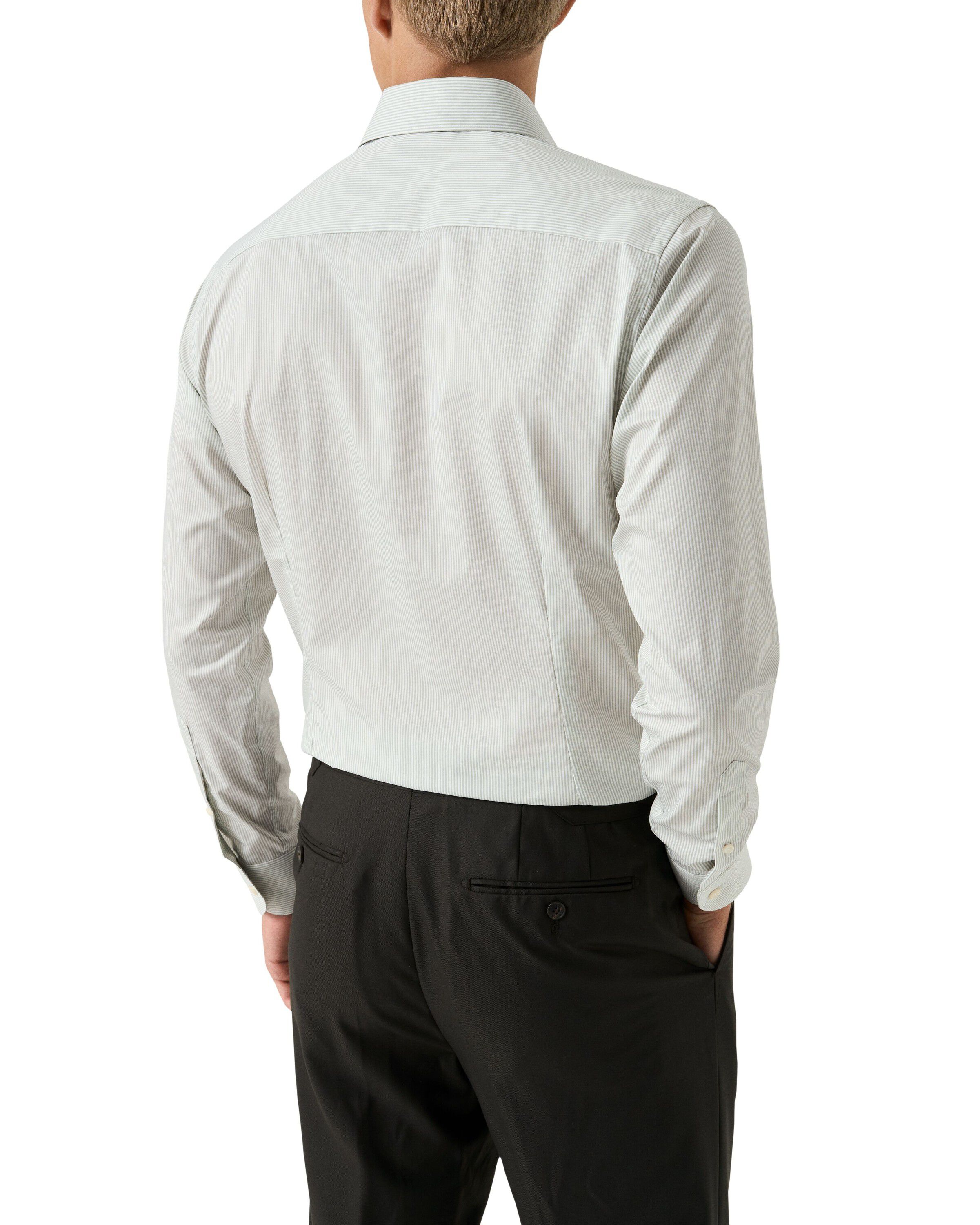 Contemporary Fit Striped Melange Twill Shirt