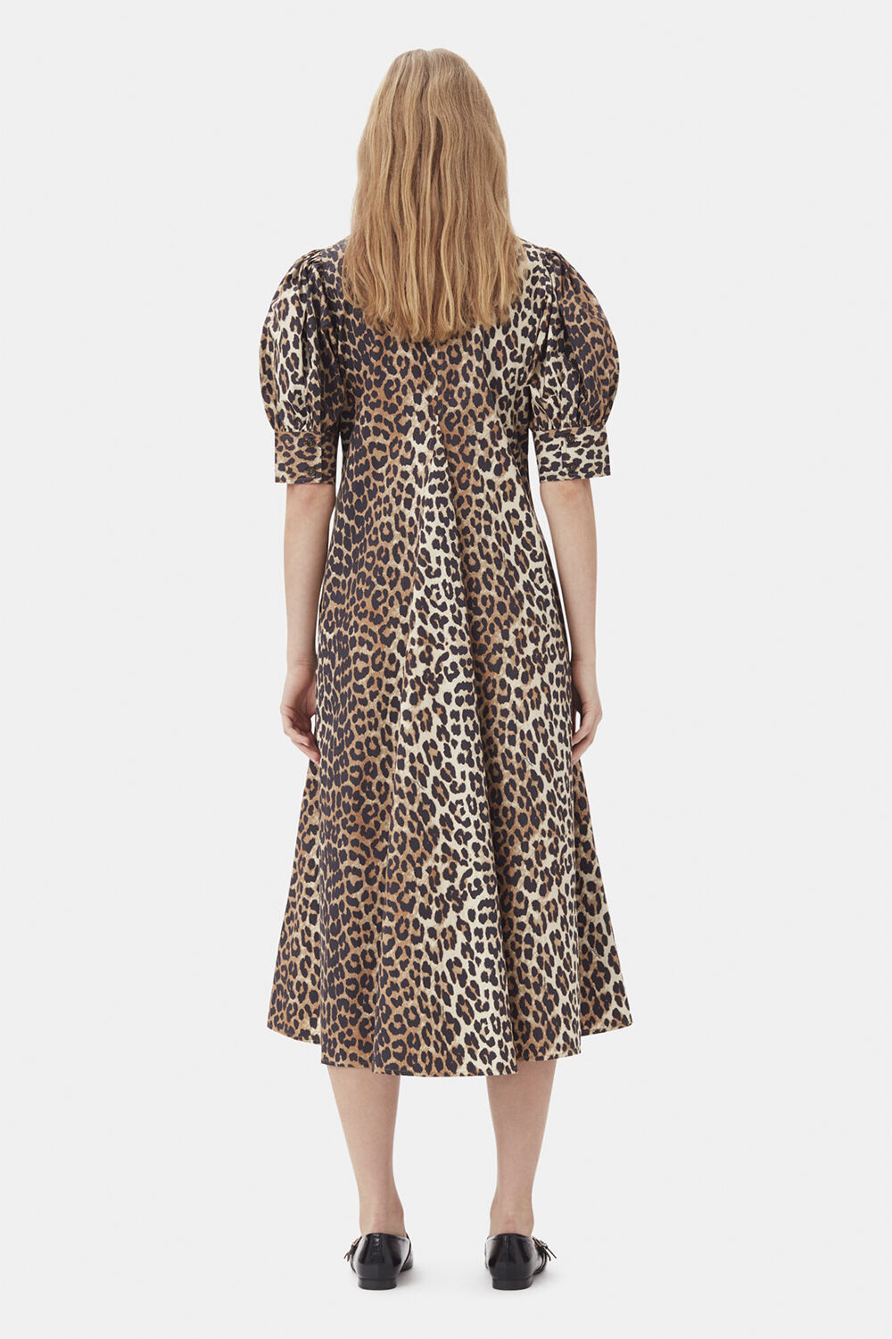 Cotton Poplin V-Neck Maxi Dress