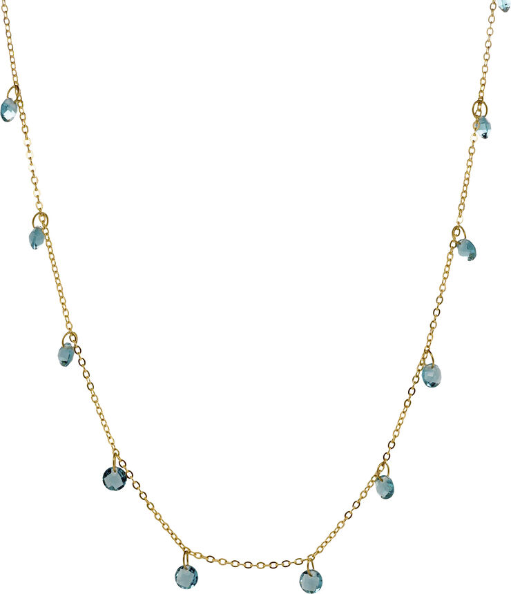 Susan Blue  Zirconia Necklace - Gold