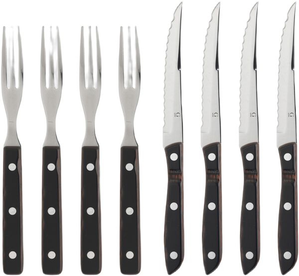 Steakbestik/grillbestik Old farmer classic 8 dele Træ/Stål