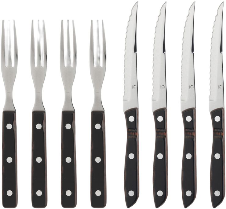 Steakbestik/grillbestik Old farmer classic 8 dele Træ/Stål
