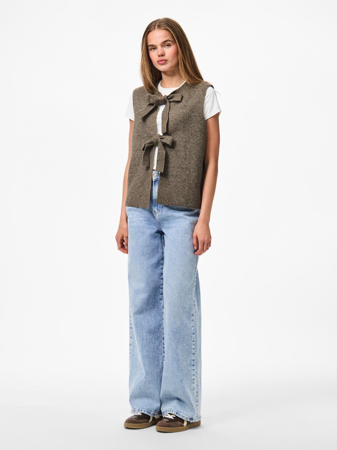 PCSILLY SL REV TIE VEST KNIT NOOS B