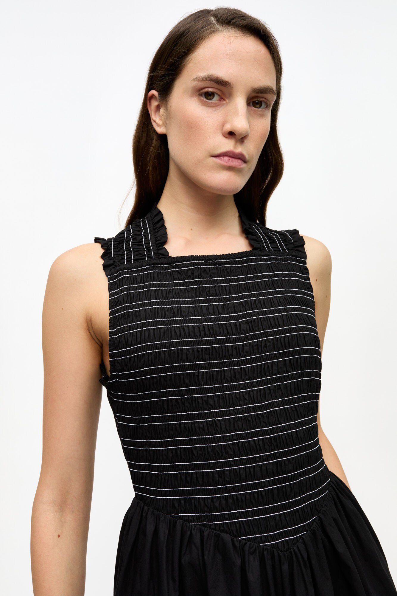 Washed Stretch Cotton Smock Midi St