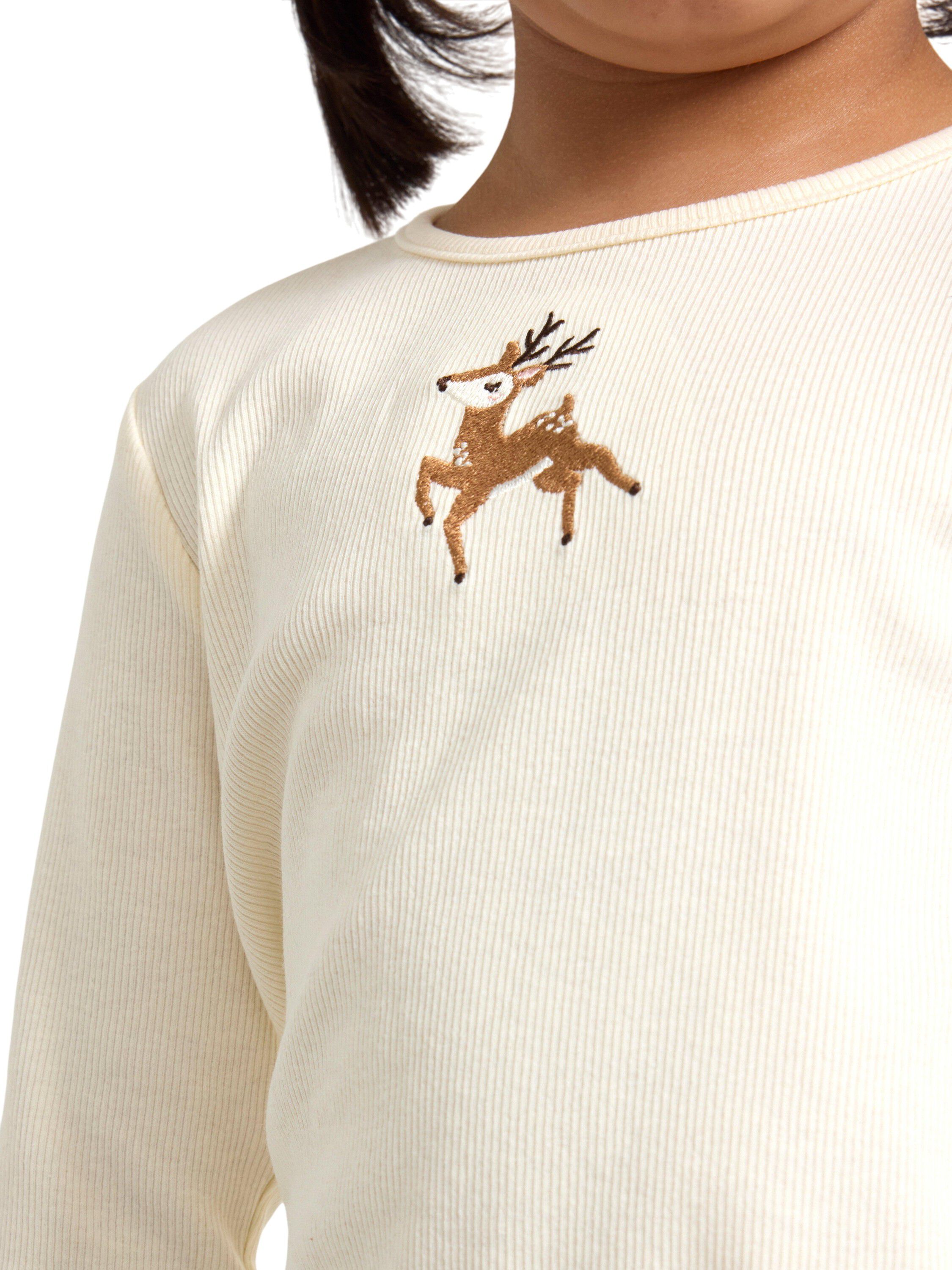 Ribbet top i bl&oslash;d, elastisk bomuld