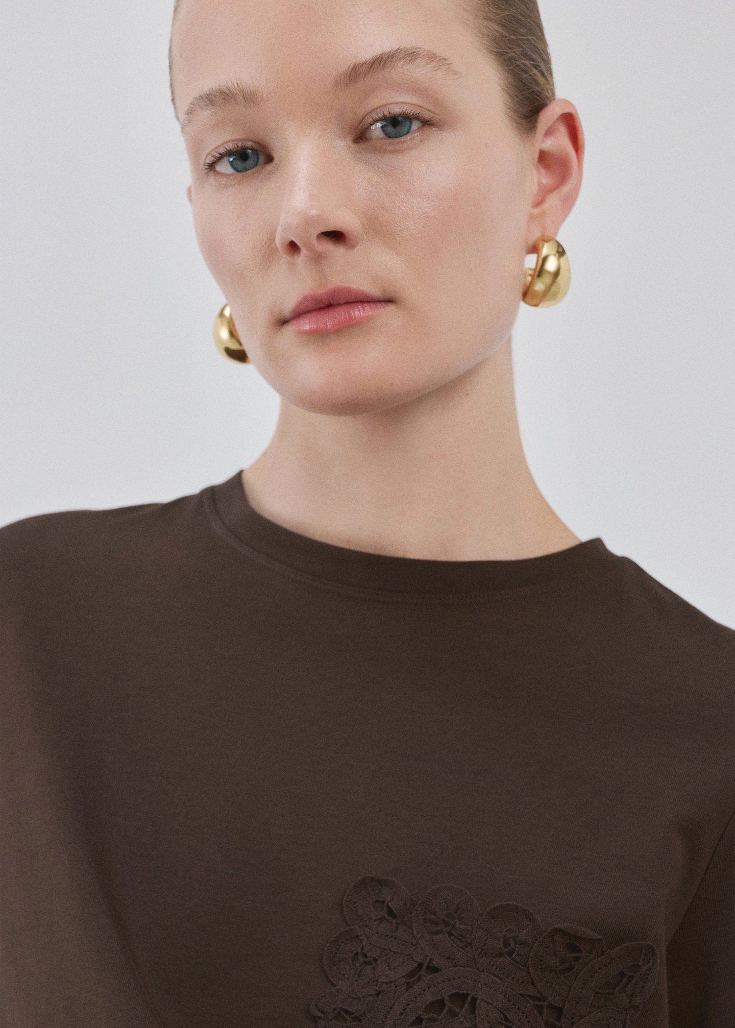 Embroidered cotton T-shirt