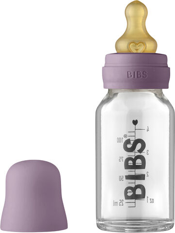 BIBS Baby Glass Bottle Complete Set Latex 110ml Mauve