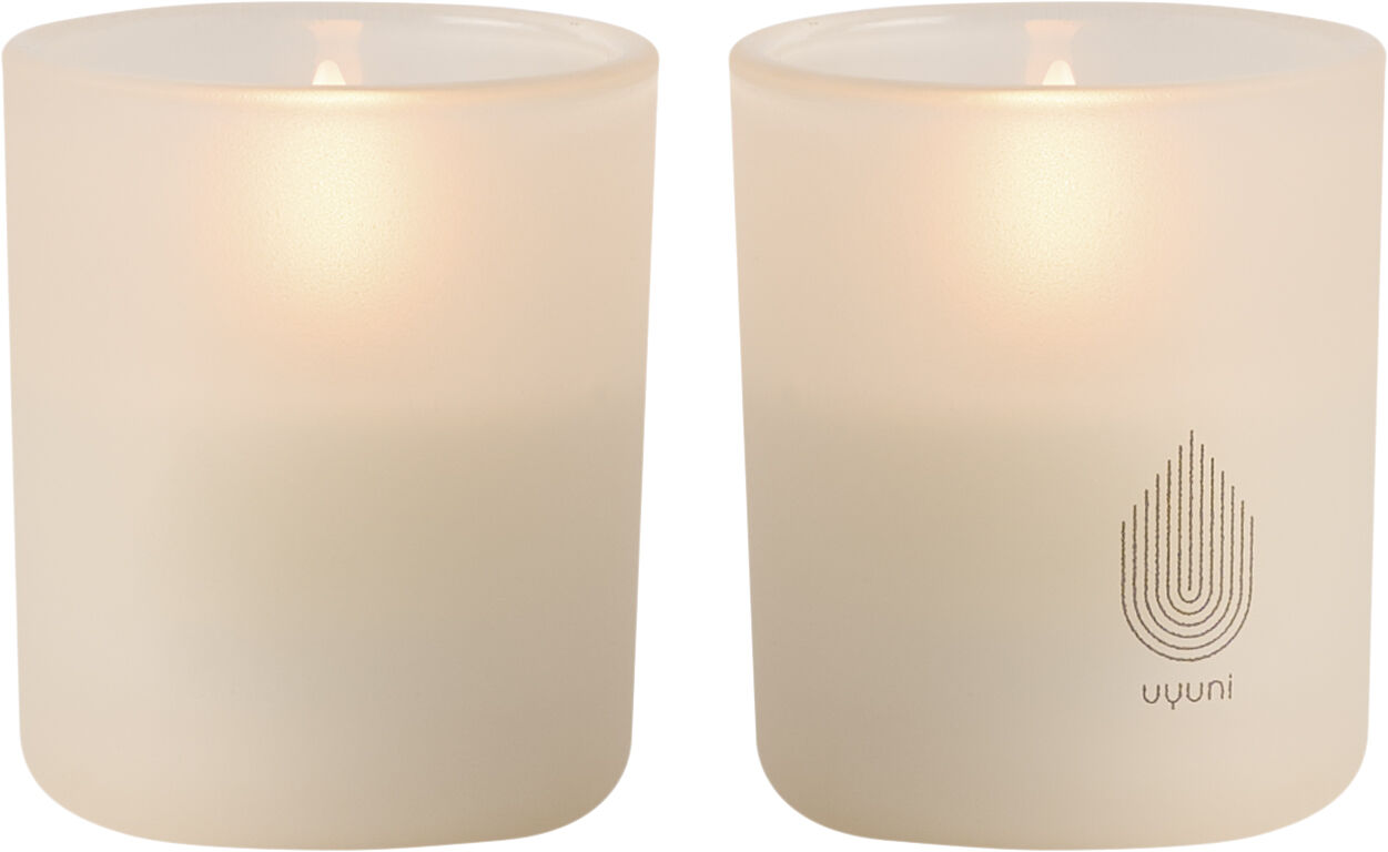 Glass Candle, Vanilla, 2-pack, 6x7 cm