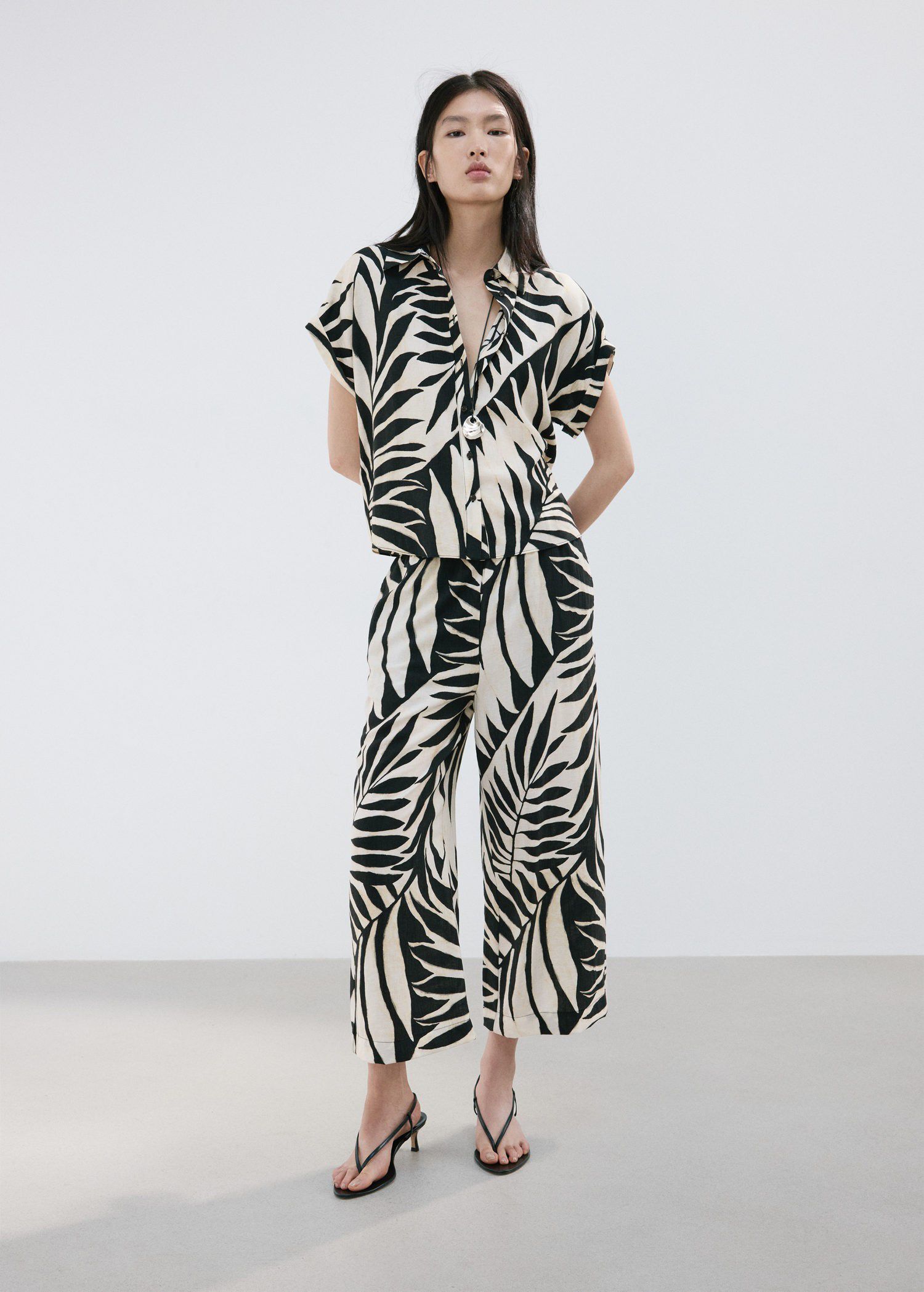 Tropical print trousers
