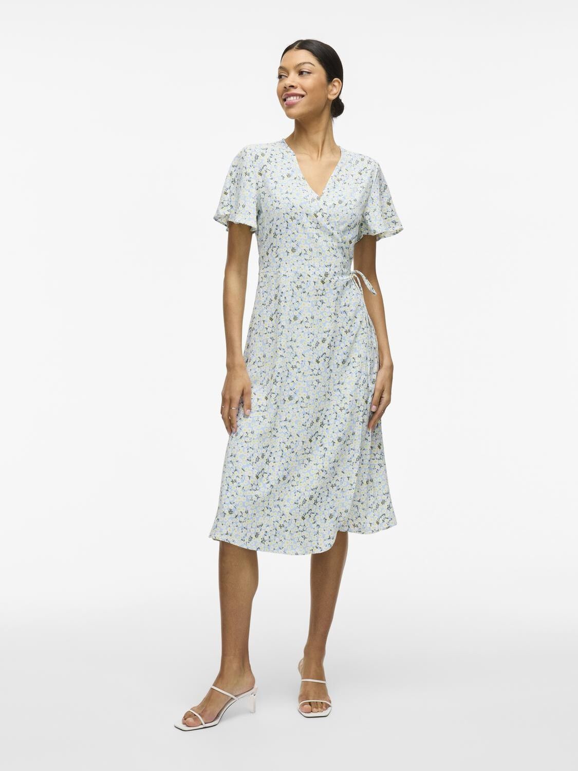 VILOVIE S/S WRAP MIDI DRESS - NOOS