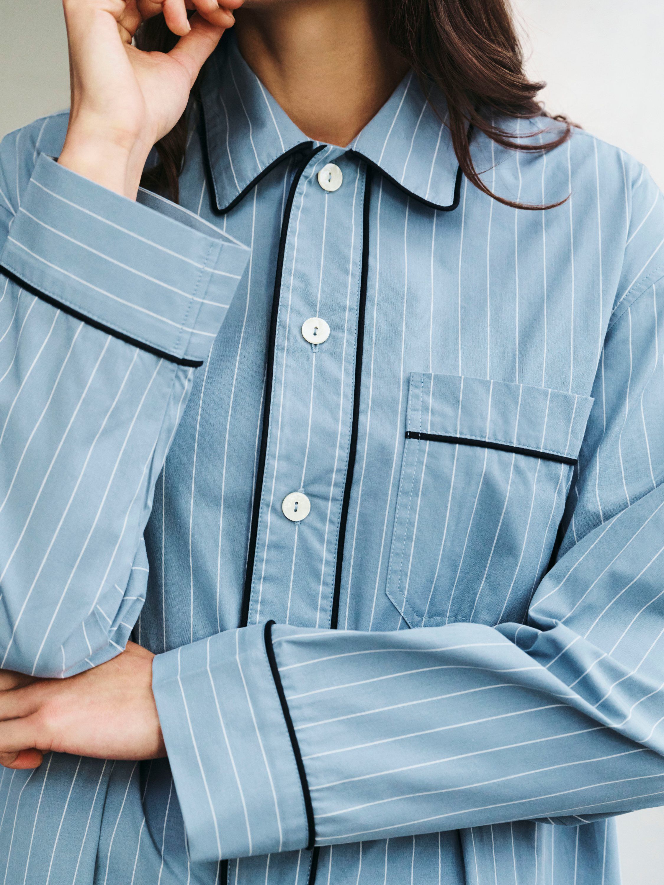 Fineline Long Nightshirt-S/M-Blue